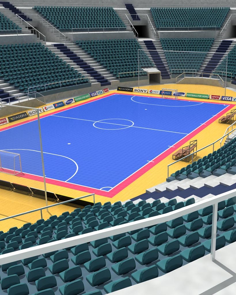 Großes Indoor-Futsal Platz