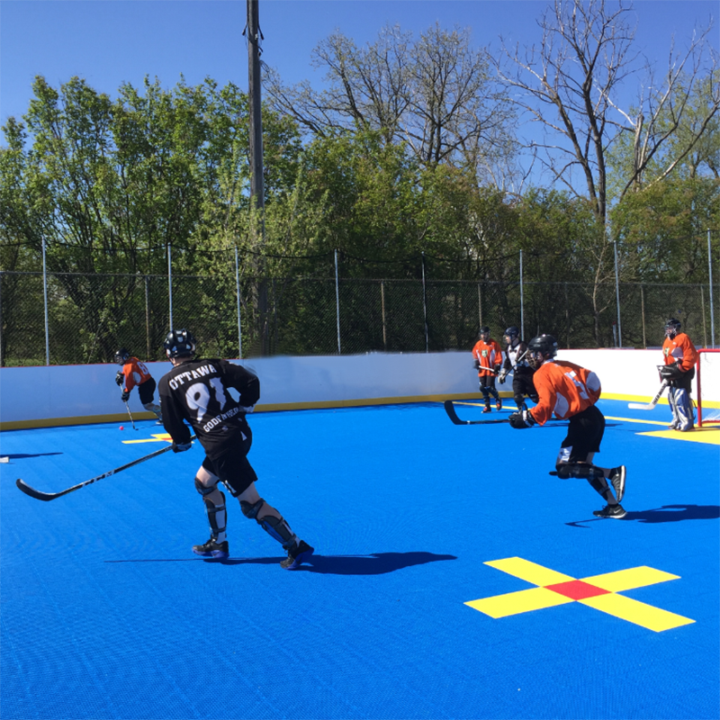 blaues Hockeyplatz-ModuCourts