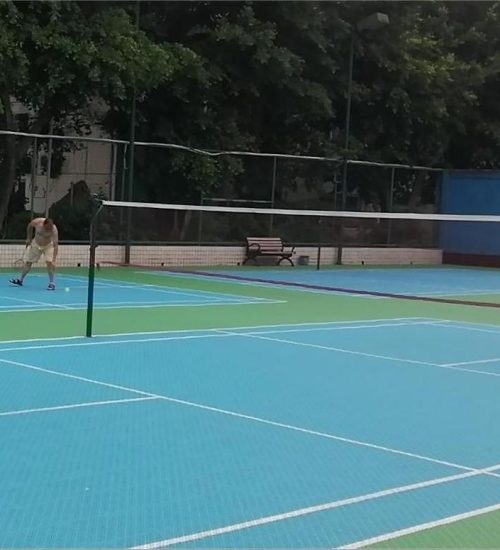 Badminton court at the school